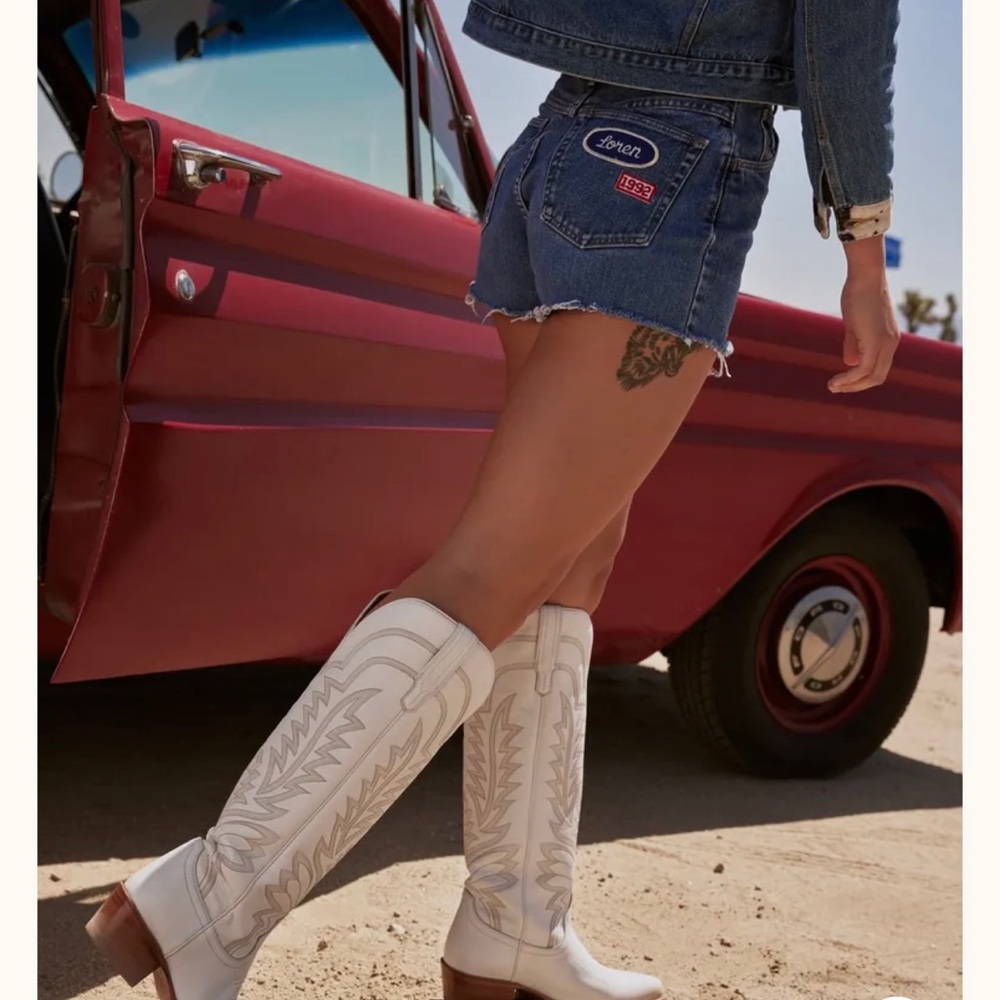 Tecovas The Abby Boot in Snow Bovine (white)